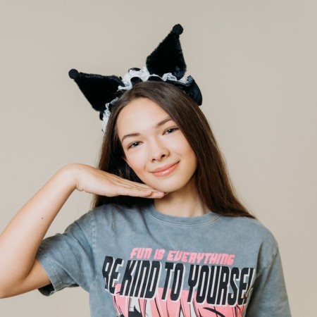 Carnival rim "cat" anime with ruffles, black color-1