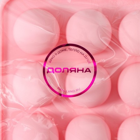 Form for ice shares "Balls", 10.5 × 10.5 × 2 cm, 9 cells (d = 1.9 cm), pink color-6