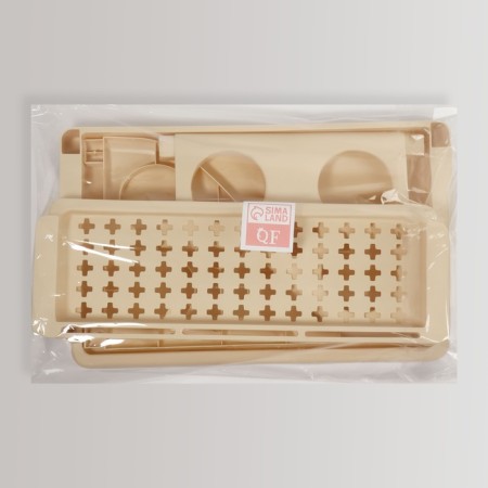 Organizer for storage, 2 sections, 39 × 24.5 × 30.5 cm, beige color-5