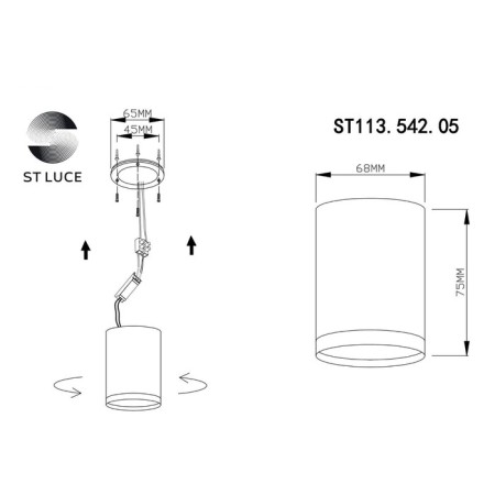 Ceiling lamp ST LUCE. ST113.542.05. 1x5 W, LED, 4000K, 390 LM, 6.8x6.8x7.5 cm, white color-6