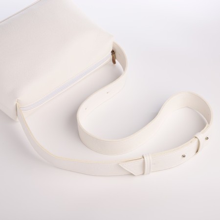 Female bag over the shoulder Textura, medium size, white color-4