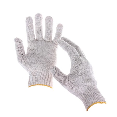 Garden gloves, x/b, knitting grade 10, 5 threads, without coating, white-3