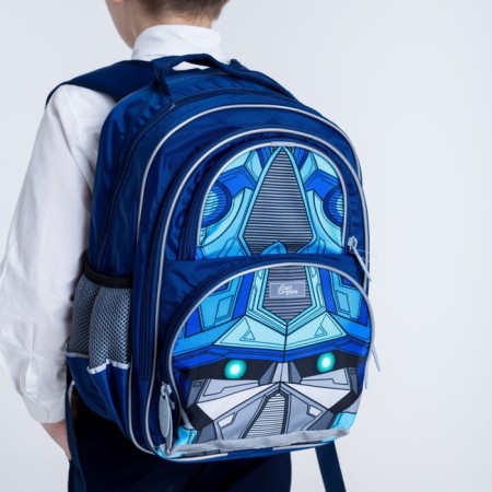 School backpack, 36 x 23 x 13 cm, ergonomic back, calligrata n "transformer", blue-10