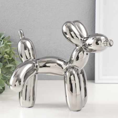Souvenir Ceramics "Air Ball - Pissing Dog" silver 10.5x23x20 cm-1