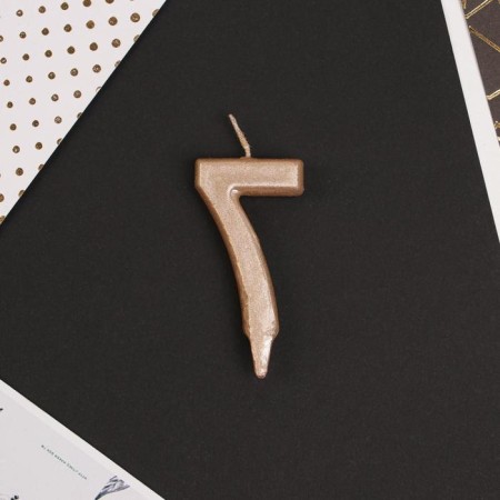Candle for the cake, number "7", champagne.