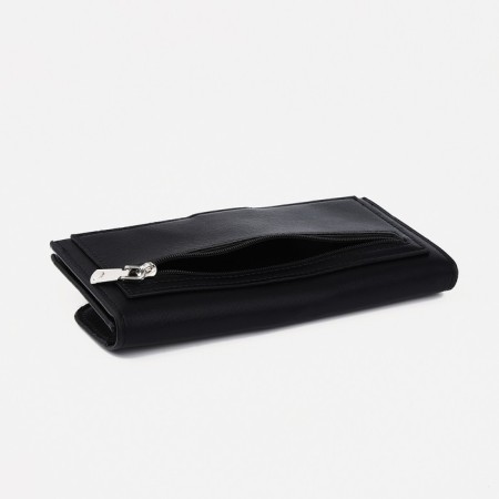 Women's wallet on fasteners, black color-2