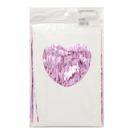 Garland "rain" with sticky tape, 2 meters, pink color-3
