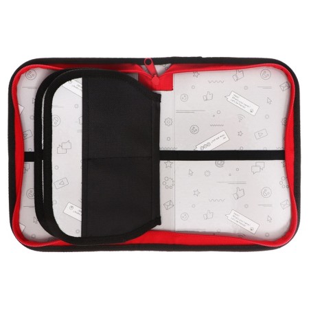 Penal 3 sections, tab inside, 140 x 210 x 40 mm, fabric, calligrata top block "Cool bulldog"-6