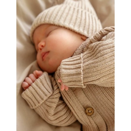 Cap with lapel Children's Amarobaby Pure Love Tot, size 40-42 cm, beige color-5