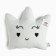 Decorative Ethel Pillow "Crown" White, 48x38cm, velor, 100% p/e