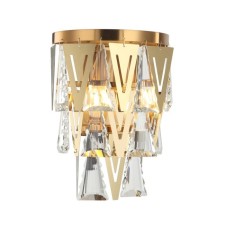 Lamp wall crystal vaviani 2xe14 40w, size 23x14x31 cm, bronze color