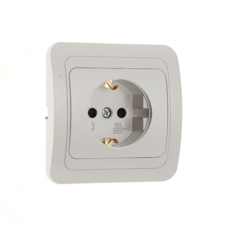 Single socket with a Luazon Lighting "Orion" curtain, 16 a, hidden, with salary, silver-1