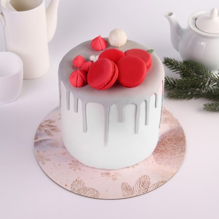 Subway for the cake reinforced "Happiness in the New Year!", 26 cm, 2 mm, New Year-2