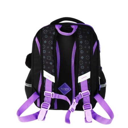 School backpack 37 x 28 x 13cm, ergonomic back, Across 557, black-4