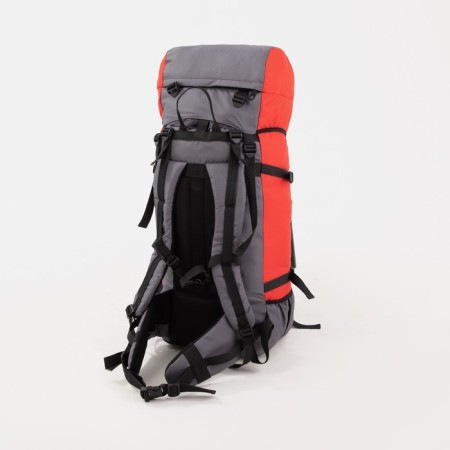 Tourist backpack, TAIF, 70 l, cord department, external pocket, 2 side pockets, gray/red color-3