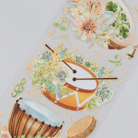 Stickers for creativity "percussion and flowers" set 2 sheets 17.5x6 cm-1