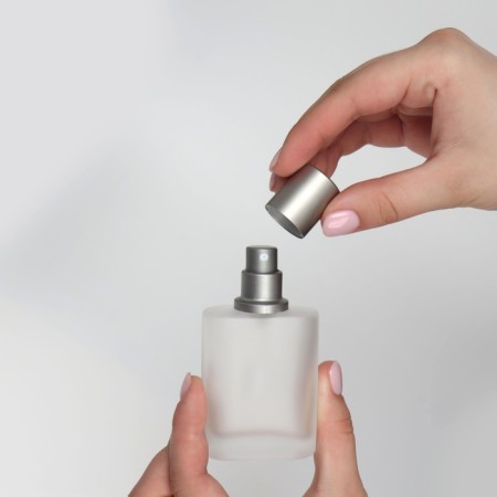 Glass bottle for perfume, with a spray, 30 ml, silver color-13