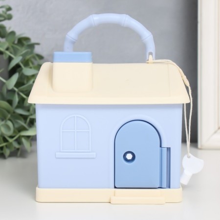 Piggy bank Plastic "House in delicate colors" mix 14x10x13 cm-5