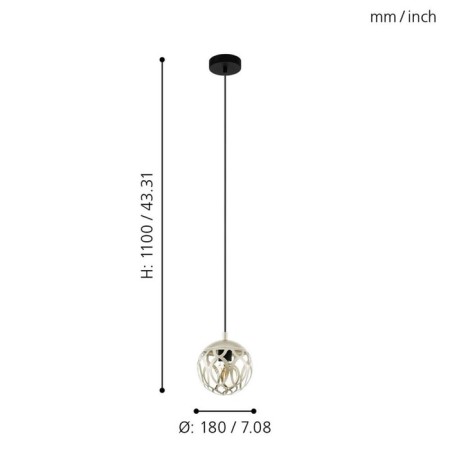 Mirtazza 1x60W chandelier E27-2