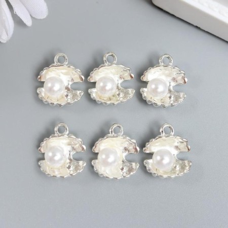 Decor for creativity Metal "Pearl in a shell" set of 6 pcs 1.2x1.2x0.6 cm-2