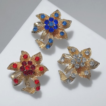 Assorted Brooch Lilia, Mix color (indivisible packing 12 pcs., Price per pcs.)-1