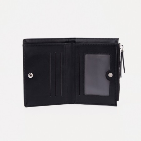 Women's wallet on the button, black color-2