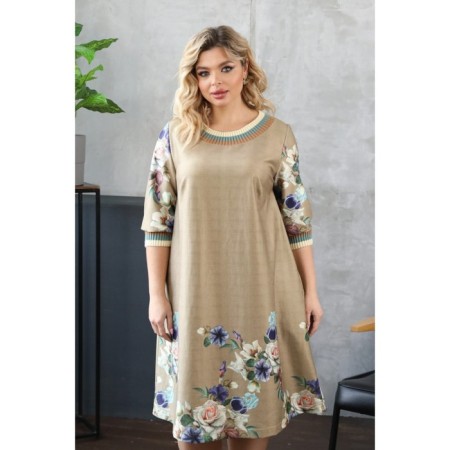Female dress, size 52, beige color-13