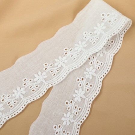 Lace embroidery, 45 mm × 13 ± 1 m, white color-1