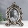 Photo frame Polystone 10x15 cm "lush leaves" Elevated silver 28x19 cm