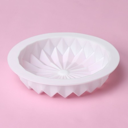 Form for mousse desserts and baking of the “origami”, silicone, 18.5 × 18.5 cm, white color-4