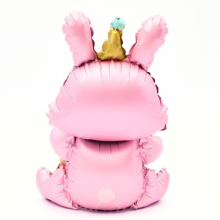 Foil ball 37 "Bunny with cake", pink color-2