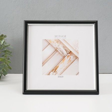 Photo frame Plastic Gallery 20x20 cm, 636477-22, black with silver (plastic screen)