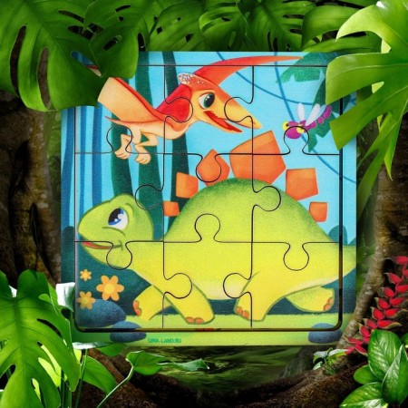 Puzzle for children "Dinosaurs", 9 details-4