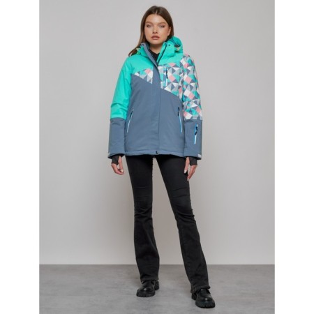 Ski jacket female, size 50, turquoise color