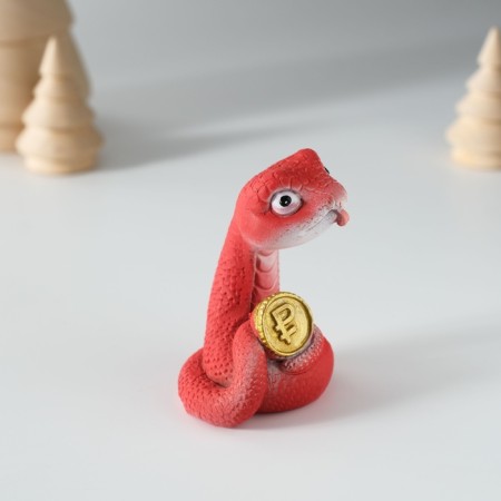 Polystone souvenir "Snake with a symbol of wealth" mix 4x3.5x6.5 cm-4