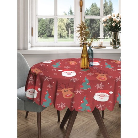 The tablecloth “Santa in snowflakes”, round, Saten, d = 150 cm