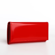 Women's wallet on the button, red color