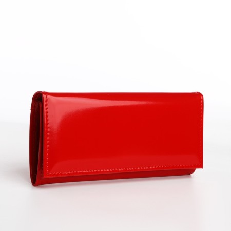 Women's wallet on the button, red color