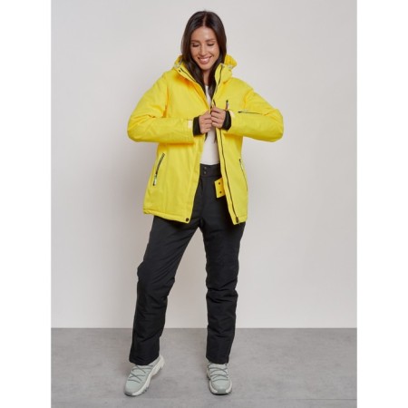Ski jacket female winter, size 42, yellow color-8