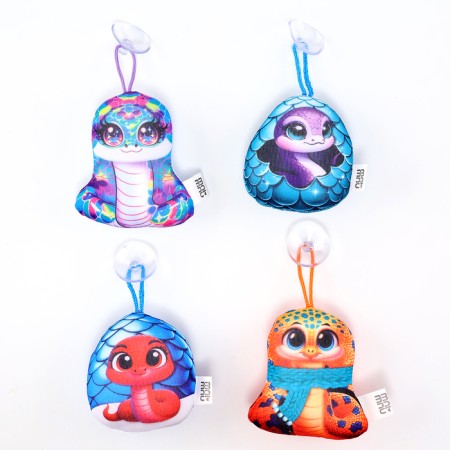 New Year's toy anti -stress with a suction cup, snake, in showbox-4