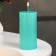 Candle-cylinder with faces, 5x10cm, tiffany, metallic, 6 hours