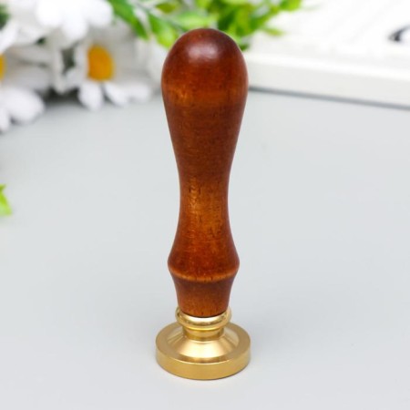 Printing for wax with a wooden handle "Heart with curls" 9x2.5x2.5 cm-2