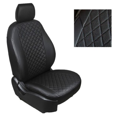 Auto -Chelecs from eco -leather rhombus for Hyundai Solaris II SD, ass. 60/40, 2017-n.