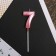 Candle for the cake, the number "7", pink.