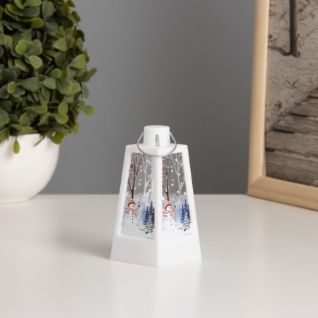 Lamp "Snowman and Christmas tree" 3hlr1130 White 4.4x4.4x9.4cm