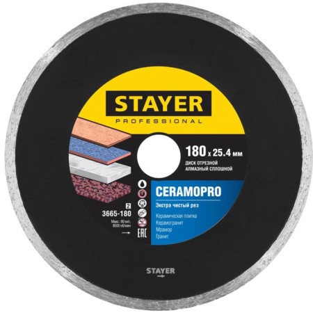 Diamond disk Stayer 3665-180_z02, continuous, d = 25.4 mm, 180 mm
