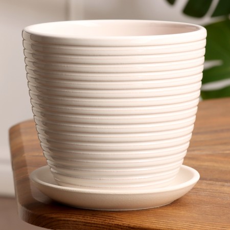 Pot floral spiral white crocus No. 2, 1.4 l, D - 14.9 cm