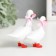 Souvenir Polystone "White Ducks with Bows" 8x8x5 cm