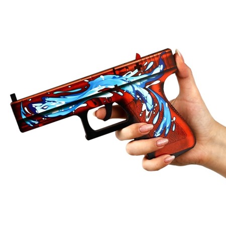 Wooden weapons, children's souvenir "red and black", machine gun, gun, cerambit, set 3 pcs-6