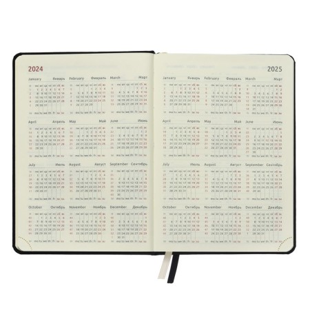 Dated diary 2024 A5 176 sheets, Devente.emblem, solid cover of artificial leather, lies, cream block 70 g/m2, black-5